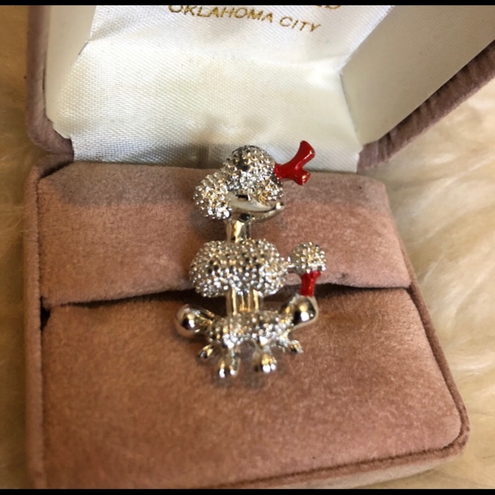 SOLD Vintage silver poodle brooch